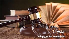  Presentation with law books - PPT theme featuring criminallaw - wooden gavel and books background and a tawny brown colored foreground