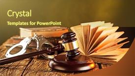  Presentation with law books - Amazing theme having criminallaw - wooden gavel and books backdrop and a tawny brown colored foreground