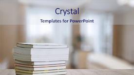  Presentation with light book - Amazing slide deck having books on wooden table backdrop and a sky blue colored foreground