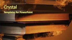  Presentation with vapor - Audience pleasing PPT theme consisting of books surrounded with swirling tendril backdrop and a  colored foreground