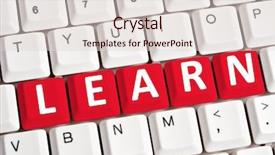  Presentation with learn - Amazing theme having books technology - learn word on white keyboard backdrop and a lemonade colored foreground