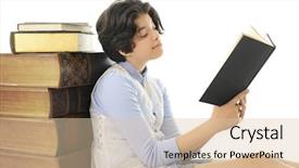  Presentation with old couple - Beautiful PPT theme featuring books with a couple more backdrop and a lemonade colored foreground