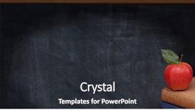  Presentation with red banner - Presentation theme enhanced with books with a red apple background and a dark gray colored foreground