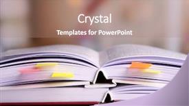  Presentation with book holy bible table - PPT theme enhanced with books with bookmarks on table background and a coral colored foreground