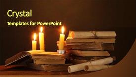  Presentation with dark scroll - PPT layouts consisting of books with candle and scroll background and a wine colored foreground