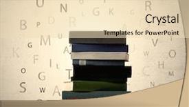 Presentation with letters - Slide set having books with flying letters background and a lemonade colored foreground