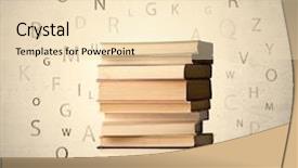  Presentation with vintage book - Amazing slides having books with flying letters backdrop and a lemonade colored foreground