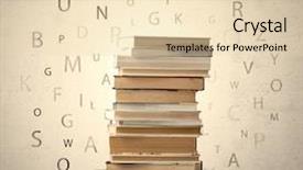  Presentation with vintage book - Beautiful presentation design featuring books with flying letters backdrop and a lemonade colored foreground