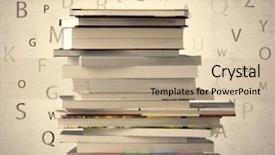  Presentation with vintage book - Colorful theme enhanced with books with flying letters backdrop and a coral colored foreground