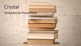  Presentation with math - Colorful PPT theme enhanced with books with math formula backdrop and a lemonade colored foreground