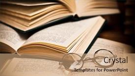  Presentation with book glasses - Beautiful presentation featuring bookshelf with a glasses backdrop and a coral colored foreground