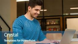  Presentation with young college student diagnosis of sti - Beautiful slide deck featuring bookshop - image of a young student backdrop and a  colored foreground