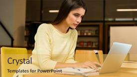  Presentation with bookshop - Colorful slide set enhanced with bookshop - image of a young student backdrop and a yellow colored foreground