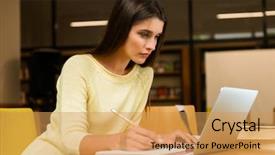  Presentation with young college student diagnosis of sti - Audience pleasing PPT theme consisting of bookshop - image of a young student backdrop and a yellow colored foreground