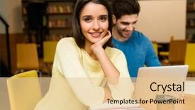  Presentation with diversity students friends happiness concept - PPT layouts enhanced with bookshop - image of a young students background and a lemonade colored foreground