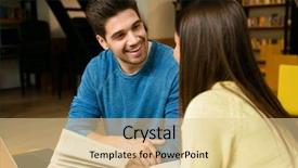  Presentation with students - Amazing PPT theme having bookshop - image of a young students backdrop and a lemonade colored foreground