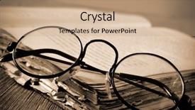  Presentation with old book - Amazing presentation theme having bookshop - pair of round-framed eyeglasses backdrop and a coral colored foreground