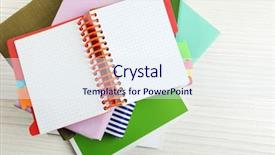  Presentation with bookstore - Amazing presentation having bookstore advertising - notebook on top of pile backdrop and a  colored foreground