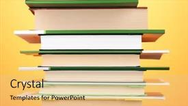  Presentation with magazines - Amazing slides having bookstore advertising - stack of interesting books backdrop and a lemonade colored foreground