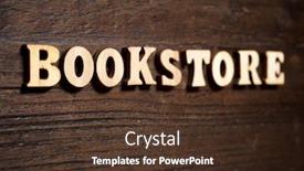  Presentation with bookstore - Cool new presentation theme with bookstore-word-on-a-wood backdrop and a tawny brown colored foreground