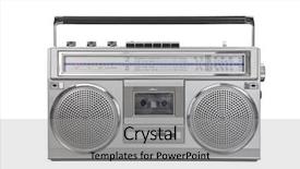  Presentation with clipping - Amazing PPT layouts having boom - vintage ghetto blaster portable stereo backdrop and a light gray colored foreground