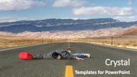  Presentation with gas station - Beautiful presentation theme featuring boondock - man out of gas backdrop and a gray colored foreground