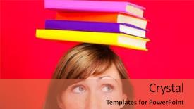  Presentation with knowledge - Theme enhanced with boos as concept of career background and a  colored foreground