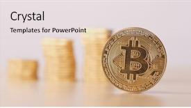  Presentation with battery back start - Theme with boost up - bitcoin with stack of coin background and a  colored foreground