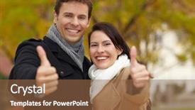  Presentation with fall festival annimated - Theme having boost up - happy couple in fall park background and a tawny brown colored foreground