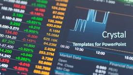  Presentation with market stock market education - Slide deck featuring boost up - stock market information background and a  colored foreground