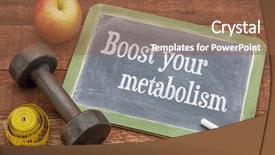  Presentation with barn wood - Amazing PPT theme having metabolic - boost your metabolism concept backdrop and a tawny brown colored foreground