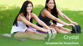  Presentation with boot camp - PPT theme featuring bootcamp - group of people doing background and a tawny brown colored foreground