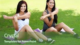  Presentation with boot camp - Slide set with bootcamp - group of people doing background and a  colored foreground