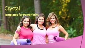  Presentation with group fitness - Colorful slides enhanced with bootcamp - group of women doing backdrop and a  colored foreground