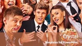  Presentation with bride - Cool new PPT layouts with booh - bride and groom in photobooth backdrop and a coral colored foreground