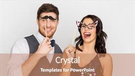  Presentation with happy holidays - Audience pleasing presentation theme consisting of booh - celebration fun and holidays concept backdrop and a coral colored foreground