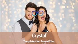  Presentation with party lights - Cool new theme with booh - celebration fun and holidays concept backdrop and a coral colored foreground