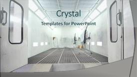  Presentation with paint industry - Presentation theme having booth in car bodu shop background and a  colored foreground