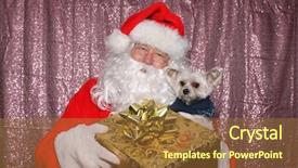  Presentation with pink gold - Amazing PPT layouts having booth with pink sequin curtains backdrop and a tawny brown colored foreground