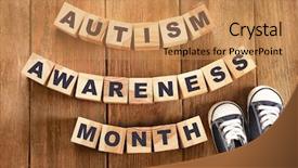  Presentation with autism - Beautiful presentation theme featuring booties on wooden background autism backdrop and a coral colored foreground