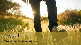  Presentation with boot camp botts - Cool new PPT layouts with boots - close up of hikers boot backdrop and a gold colored foreground