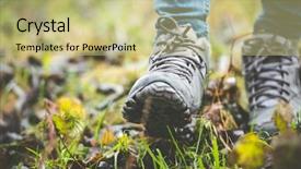  Presentation with feet - Beautiful slides featuring boots - feet in shoes backdrop and a yellow colored foreground