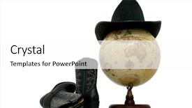  Presentation with black white - Slide set consisting of boots laying beside it austrailia background and a  colored foreground
