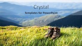  Presentation with lonely - Colorful theme enhanced with boots-of-lonely-tourist backdrop and a light blue colored foreground