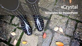  Presentation with rain - Beautiful slides featuring boots on a rainy autumn backdrop and a  colored foreground