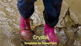  Presentation with pink girly - Beautiful presentation featuring boots splashing in a mud backdrop and a tawny brown colored foreground