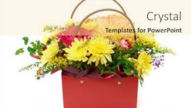  Presentation with chrysanthemum - PPT theme enhanced with boquet-of-asters-chrysanthemum background and a blonde colored foreground
