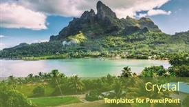  Presentation with sea coral - Slide set with bora-bora-and-mount-otemanu background and a tawny brown colored foreground