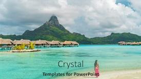  Presentation with honeymoon - PPT layouts with bora-bora-luxury-resort-honeymoon background and a seafoam green colored foreground