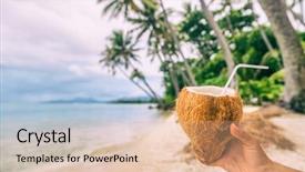  Presentation with tropical holiday - Beautiful presentation theme featuring bora bora tahiti french polynesia backdrop and a lemonade colored foreground